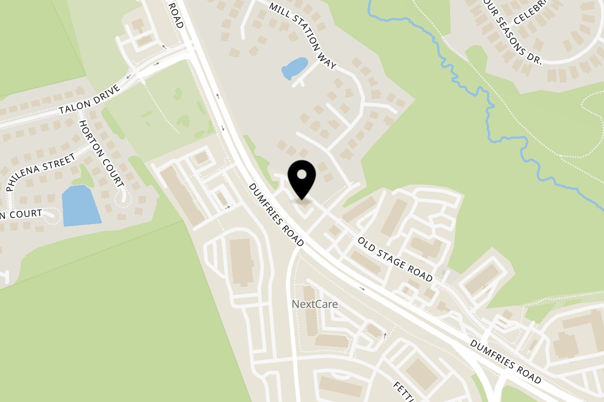 Map showing the location of El Paso Mexican Grill on 16918 Dumfries Rd in Dumfries